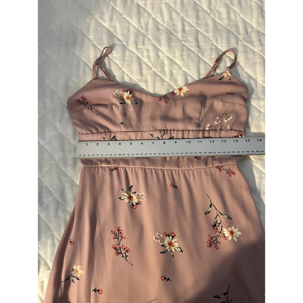 Altar'd State Mauve Pink Floral Tiered Maxi Dress - Picture 11 of 12